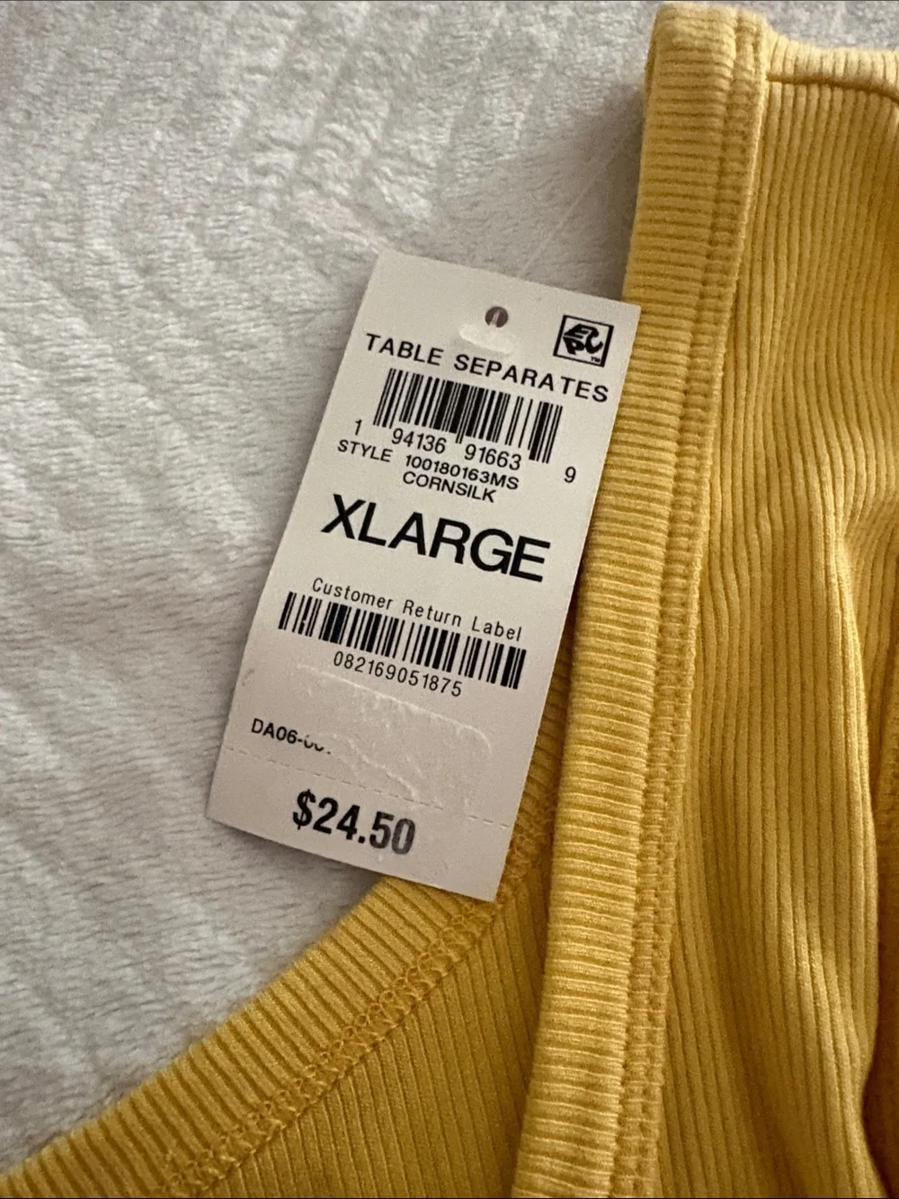 Classic Yellow Scoop-Neck Button Tank Top - Picture 2 of 3